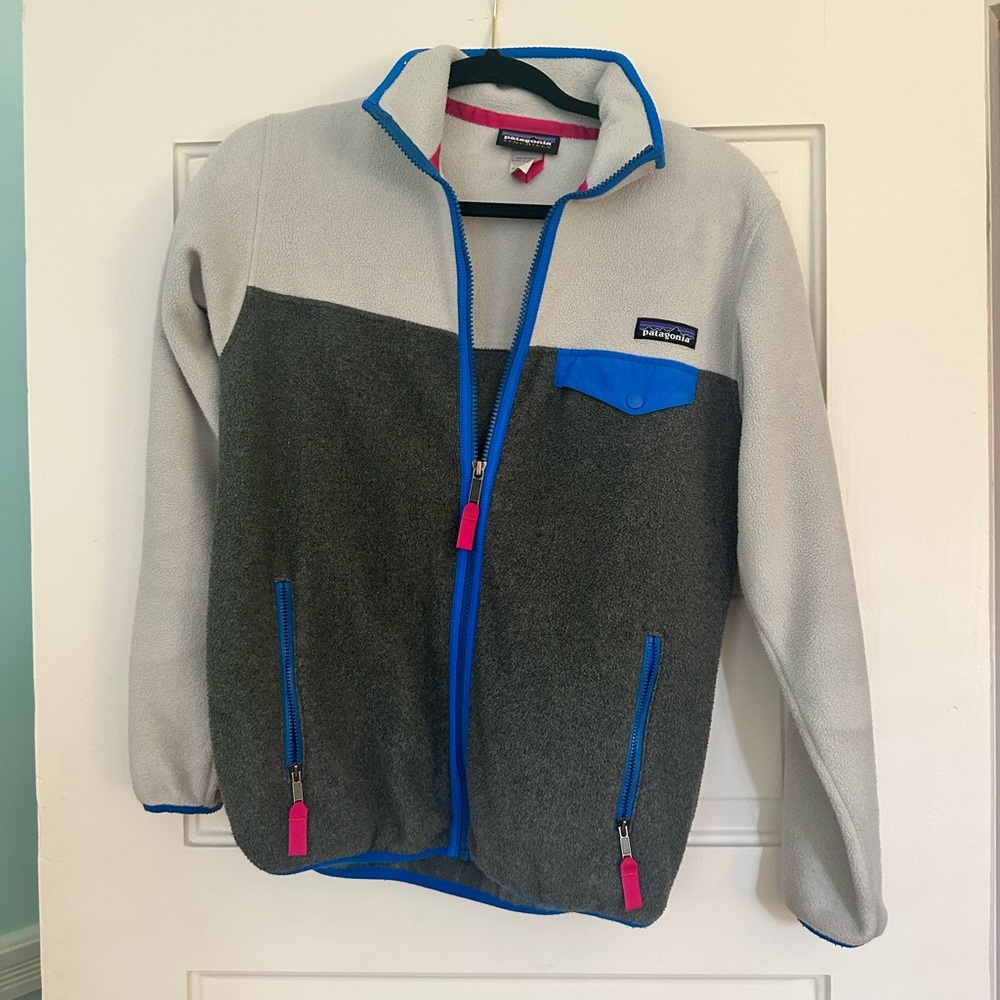 Patagonia full zip jacket cream and grey - women’s size xs